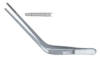 Пiнцет вушний, анатомiчний, горизонтально-зiгнутий, за Троелтсчєм Вiльде, 120 мм Surgimax 05-969-12